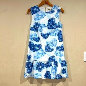 Women’s blue modern graphic abstract heart Molly Bracken Dress size XS
